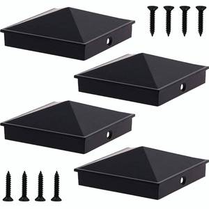 lot 20237 image: True 4 x 4 Heavy Duty Aluminium Post Cap Matte Black Powder Coated