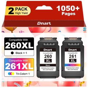 lot 20264 image: 260XL 261XL Replaced for Canon 260 and 261 Ink Cartridges TS6420a TS6400