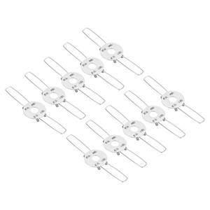 lot 20275 image: PATIKIL 3.9 Lampshade Spring Clip, 10 Pack Metal Fixing Spring Clip 2 Forks Light Shade Adapter for Pendant Lamps Lanterns, Silver Tone