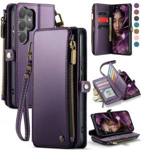 lot 20292 image: Defencase for Samsung Galaxy S26 Ultra Wallet Case with Card Holder, Purple