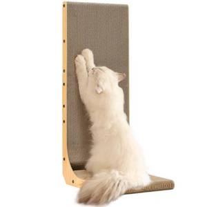 lot 1941 image: FUKUMARU Cat Scratcher for Indoor Cats, 32.7 Inch L Shaped Cat Scratch Pad