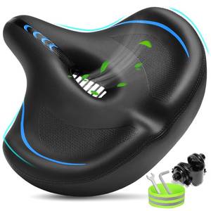 lot 1959 image: CDYWD Oversized Bike Seat for Men & Women Comfort, Extra Wide Bicycle Seat Cushion, Comfortable Soft Padded, Large Replacement Saddle for Peloton, Stationary Exercise Bike, Cruiser, City Bike, Ebike