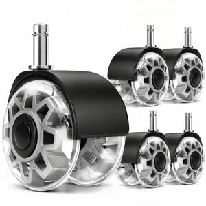 lot 1961 image: RidRed Office Chair Wheels,Smooth & Quiet Rollerblade Casters Wheels,Heavy Duty Support 700lbs Dual-Wheel Design,Gaming Desk Chair Wheel Replacement for Hardwood Floors and Carpet,2 Inch Universal Fit