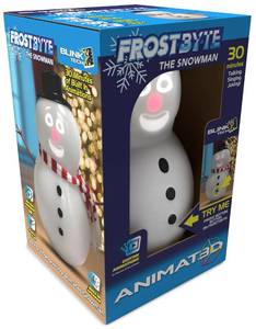 lot 1968 image: FrostByte Talking Animated Snowman with Built in Projector & Speaker, Moving Mouth, Light Up Face, Plug & Play Christmas Holiday Decoration