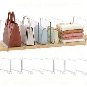 lot 1989 image: Saccik Purse Organizer for Closet Shelf Dividers Clear Acrylic 8-Pack