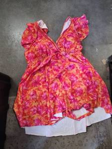 lot 2014 image: Ladies orange one piece Swimsuit Size XL
