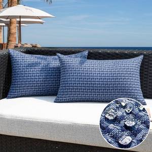 lot 2023 image: Kevin Textile Outdoor Waterproof 14x24 Pillow Covers 2 Pack, Navy Blue