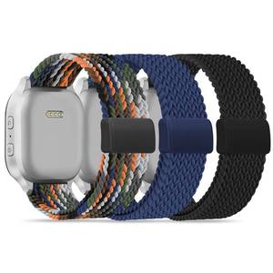 lot 2047 image: Huadea 20mm Magnetic Braided Compatible with Gizmo Watch Band Adventrue 3 3 2 1Gabb 3e 3 2 1SyncUP Kids Watch 2 1Cosmo JrTrack 5, 3 Pack Stretchy Nylon Strap for Small Wrist Girls Boys