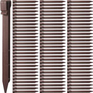 lot 2061 image: Mudder 50 Pcs Plastic Landscape Stakes Edging Spikes for Garden,Brown