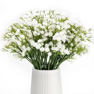 lot 2063 image: LYRWI 24PCS Realistic Artificial Baby��s Breath Flowers - Gypsophila Bouquet for Wedding, Party, Home Decoration  Anti-Shedding, 11 Inch, White Faux Flowers