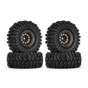 lot 2077 image: INJORA Black Coating Brass 1.0 Beadlock Wheel Tires Set for 124 118 RC