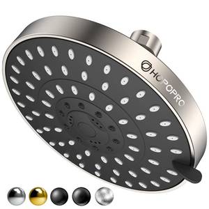 lot 2101 image: HOPOPRO 5-Mode High Pressure Shower Head - The Washington Post, NBC News, Today TV Show Recommended - High Flow Fixed Showerheads (6 Inch Brushed Nickel)