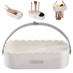 lot 2498 image: DUcare Makeup Brush Cleaner Mat 4 in 1 Silicone Makeup Brush Cleaner Bowl Cosmetic Brushes Cleaning Tool Organizer for Storage and Air Drying