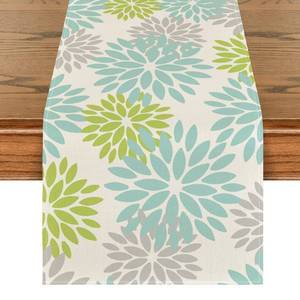 lot 4020 image: Artoid Mode Green Dahlia Floral Table Runner 13x72