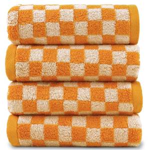 lot 4025 image: Jacquotha Hand Towels 4-Pack, Orange Checkered