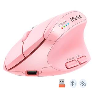 lot 4026 image: MEETION Ergonomic Vertical Mouse Wireless Bluetooth Pink
