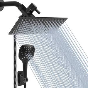 lot 7375 image: NearMoon Shower Head with Hose, High Pressure Stainless Steel Rain Shower and 3 Settings Handheld Spray Combo with Push Button Flow Control (12 Inch, Matte Black)
