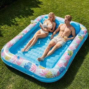 lot 7388 image: OKSUWATER Inflatable Tanning Pool Lounger, 87 x 63, Extra Large, Blue