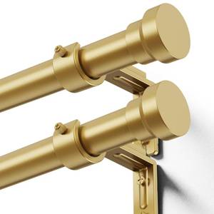 lot 7402 image: YaFex Curtain Rods 2 Pack 32-114 Inch, Heavy Duty 1 Inch Diameter Gold
