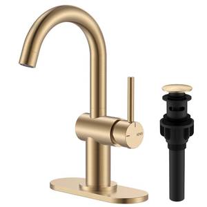 lot 7407 image: KENES Champagne Bronze Bathroom Faucet 1 Hole, Single Handle Vanity Faucet