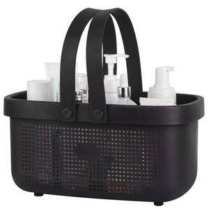 lot 7408 image: Portable Shower Caddy Basket with Handles Plastic Storage Basket Black