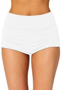 lot 8002 image: Pink Queen Womens Swim Shorts High Waist Swimsuit Bottom Tummy Control Bathing Suit Tankini Bikini Board Shorts White M
