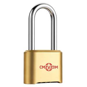 lot 8010 image: Heavy Duty Combination Padlock, 4 Digit Resettable Combo Lock with Long Shackle, Weather Resistant Body and Cut Resistant Shackle for Fence Gates, Yard Gates, Sheds, Chains, Outdoor Hasps, 1 Pack