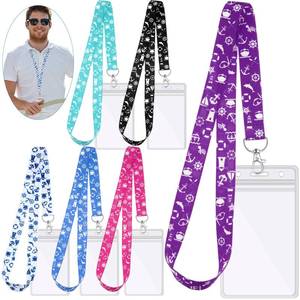 lot 8014 image: Tudomro 6 Pack Cruise Lanyard for Ship Cards with ID Holder, Vibrant Style
