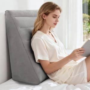 lot 8016 image: USHMA Inflatable Wedge Pillow for Traveling, 12 Inch Travel Bed Wedge for Headboard Triangle Pillow, Travel Wedge Pillow for Sleeping, Acid Reflux Relief, After Surgery, Back Pain Relief