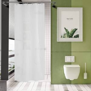 lot 8023 image: AmazerBath Plastic Small 36 x 72 Narrow Frosted , PEVA Cute Stall Shower Liner, Stand Up Shower Curtain Liners with 2 Clear Weights and 6 Grommet Holes