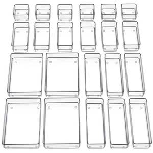 lot 8025 image: SMARTAKE 22 PCS Drawer Organizer, 4-Size Desk Bathroom Drawer Organizer
