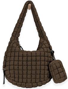 lot 8051 image: GASSDA Puffer Tote Bag for Women Large Quilted Puffy Lightweight Carryall Crossbody Tote Bag for Women (Deep Khaki)