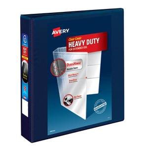 lot 8054 image: Avery� Heavy-Duty View 3 Ring Binder, 1.5, 1 Navy Blue Binder