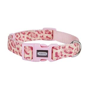 lot 8089 image: Petiry Fancy Pink Leopard Dog Collar Flocking Fabric Cheetah Scent Premium Soft and for Puppy,Middle and Big Dogs(Neck12-19,Pink Leopard)
