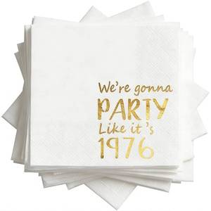 lot 8114 image: 50th Birthday Luncheon Napkins, Were Gonna Party Like Its 1976, 100pcs