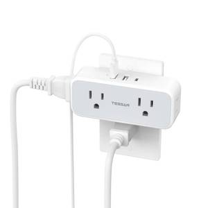 lot 8124 image: TESSAN Wall Outlet Extender, Multi Plug Mini Wall Expander, Grey