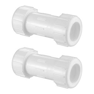 lot 8483 image: LESSO 1 Inch PVC Compression Coupling, 2PCS, NSF White