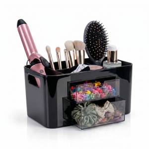 lot 9100 image: Imakmasion Hair Accessories Organizer for Girls, 2 Drawers & 3 Slots, Black