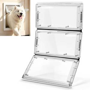 lot 9102 image: 3-Panel Airseal Pet Door Replacement Flap, 4 Weather Rubber Seal Strips, Extra Large 10.25 x 15.75, Compatible with Ideal Pet Airseal & VIP Pet Door Frame, Easy Install