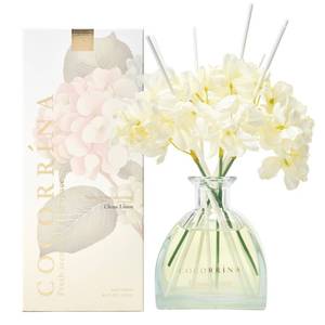 lot 9106 image: COCORR�NA Reed Diffuser - 8.5 Oz Clean Linen Reed Diffuser with 8 Sticks for Home Bathroom Shelf Decor (Simple Luxe Collection)