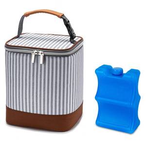 lot 9107 image: BABEYER Breast Milk Cooler Bag with Ice Pack Fits 4 Baby Bottles Up to 9 Ounce, Baby Bottle Bag Great for Nursing Mom Daycare, Strap