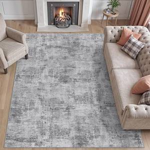 lot 9109 image: DEXI 5x8 Abstract Area Rugs for Living Room, Rug for Bedroom, Light Grey