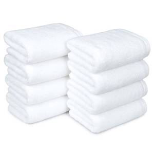 lot 9112 image: Amazon Basics 8-Pack Soft, Highly Absorbent, Quick-Dry Hand Towels, 100% Cotton, 28 x 16, White