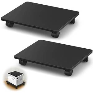 lot 9118 image: Beeveer 2 Pcs Black Under Desk Printer Stand 13.8 x 11.8 x 2.4 Inches