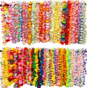 lot 9121 image: Yzoe Gzroe 100 Counts Hawaiian Leis Flower for Luau Theme Party Decorations - Bulk Set of Silk Flower Necklace Leis Tropical Theme Party Favors Birthday Decorations Assortment
