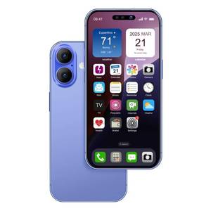 lot 10098 image: Dummy Fake Phone Model, Looks Like The Real Phone Compatible with Phone 16, for Cell Phone Store Display or Send a Toy Phone 16 for Kids (Blue Rainbow Front)