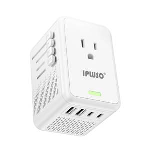 lot 10105 image: Converter for European Travel with AC Socket, 2 USB C & 2 USB A Ports