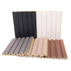 lot 10116 image: Art3d WPC 3D Wood Textured Slat Wall Panel, 5-Piece Sample Pack, 6 x 6 Inch