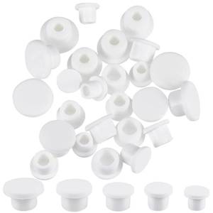 lot 10124 image: GORGECRAFT 30Pcs 5 Sizes Silicone Hole Plug Waterproof Replacement Rubber Tube Plug White Bottle Stopper 5-9mm Inner Diameter Soft Flexible Reusable End Covers for Bottles Pipes Flower Pots
