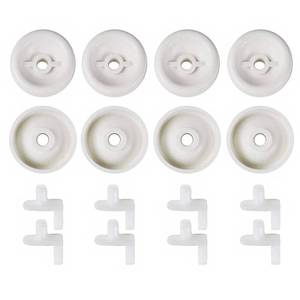 lot 10127 image: (8 Pack) Exact Replacement Dishwasher Dishrack Rollers and Studs - Lower Rack Wheel Kit Compatible with GE, Kenmore, and Hotpoint Dishwashers Part Number WD35X21038